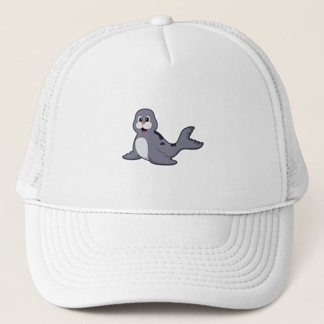 Cute Seal Trucker Hat (Front)
