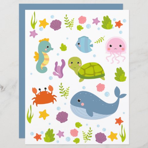 Cute Sealife Collection 6 Scrapbooking Paper