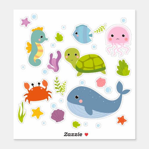 Cute Sealife Collection 6 Scrapbooking Sticker