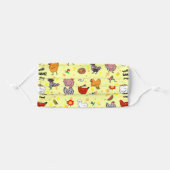 cute seamless chicken pattern cartoon adult cloth face mask (Front, Folded)