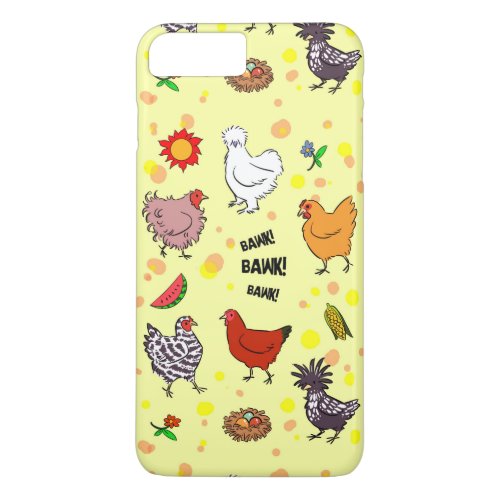 Cute seamless chickens pattern cartoon iPhone 8 plus7 plus case