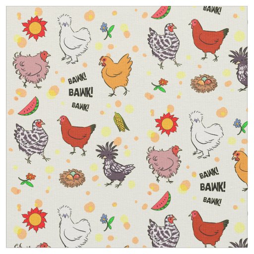 picture Chicken Print Fabric cute seamless chickens pattern cartoon fabric