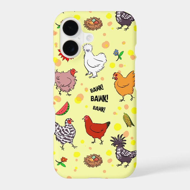 Cute seamless chickens pattern cartoon iphone case (Back)