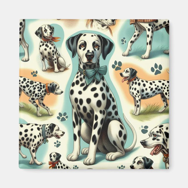 Cute Seamless Dalmatian Magnet (Front)