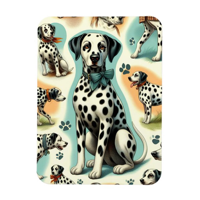 Cute Seamless Dalmatian Magnet (Vertical)