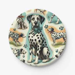 Cute Seamless Dalmatian Paper Plates