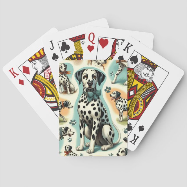 Cute Seamless Dalmatian Poker Cards (Back)