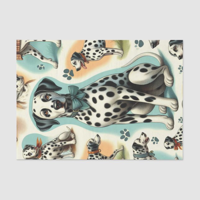 Cute Seamless Dalmatian Tissue Paper (Front)