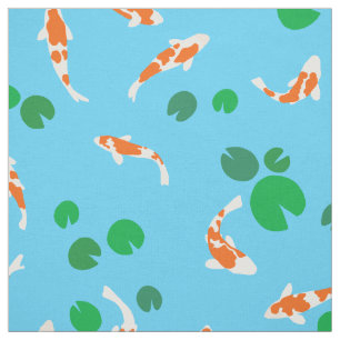 cute seamless koi fish patterned fabric