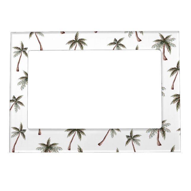 Cute Seamless Palm Trees Pattern, Summer Gift Magnetic Frame (Front)