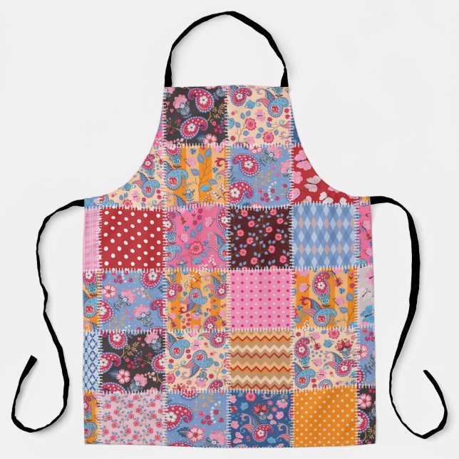 Cute seamless patchwork pattern apron (Front)