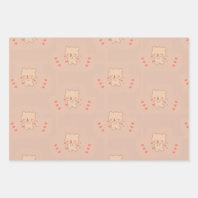 “Cute seamless pattern featuring adorable animals. Wrapping Paper Sheets (Front)