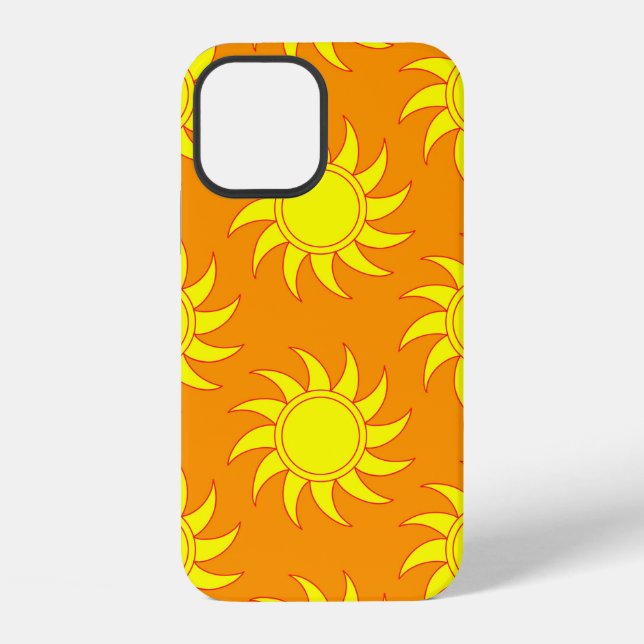 Cute seamless pattern of sun. Doodle hand drawn st Iphone Case (Back)