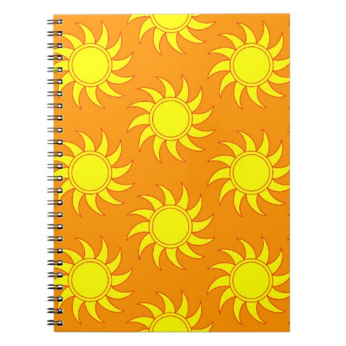 Cute seamless pattern of sun Doodle hand drawn st Notebook