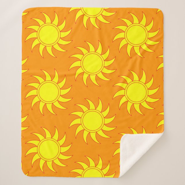 Cute seamless pattern of sun. Doodle hand drawn st Sherpa Blanket (Front)