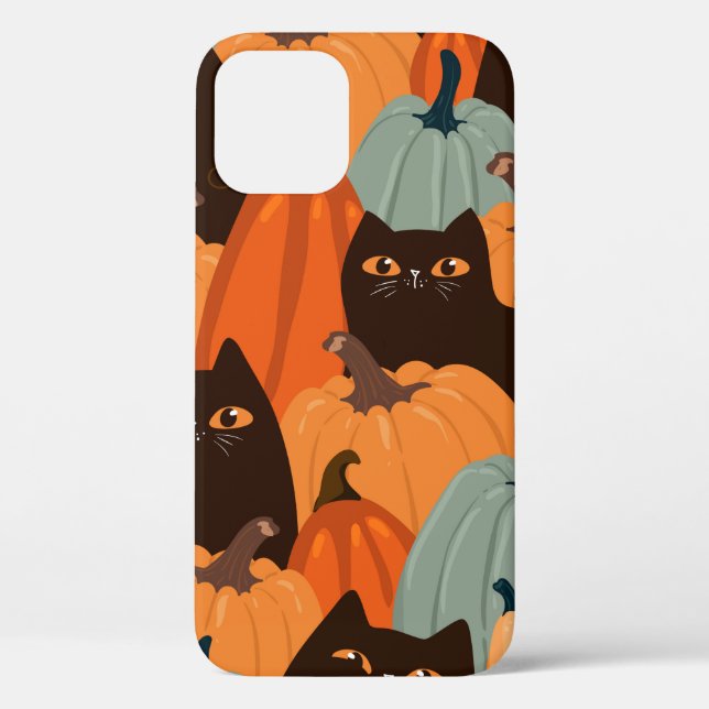 Cute seamless pattern with black cats and pumpkins Case-Mate iPhone case (Back)