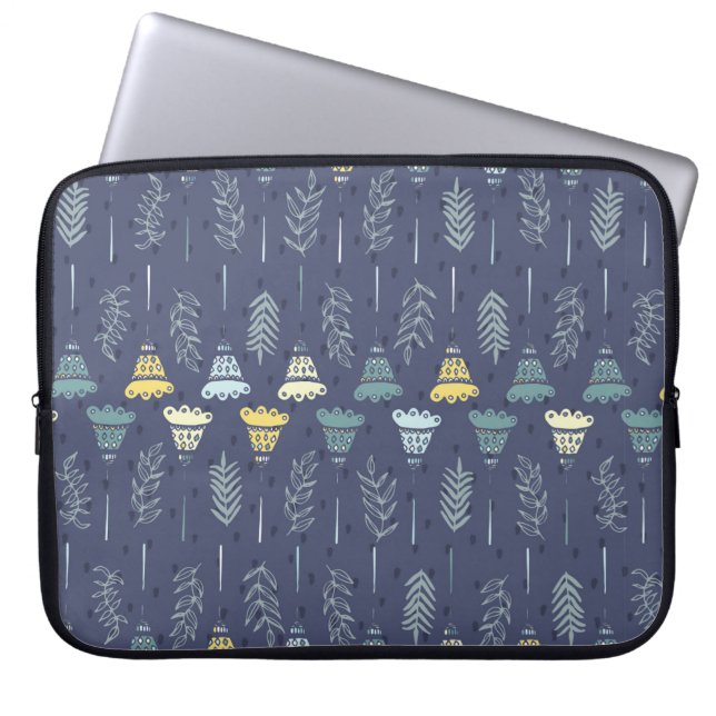 Cute seamless texture with perfect natural leaves. laptop sleeve (Front)