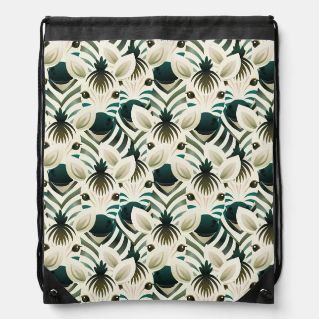 Cute seamless zebra.  drawstring bag (Front)