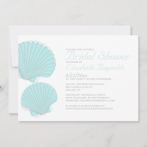 Cute Seashells Destination Bridal Shower Invite