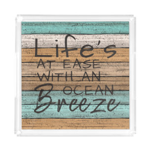 Cute Seaside Beachy Summer Quote Art Acrylic Tray