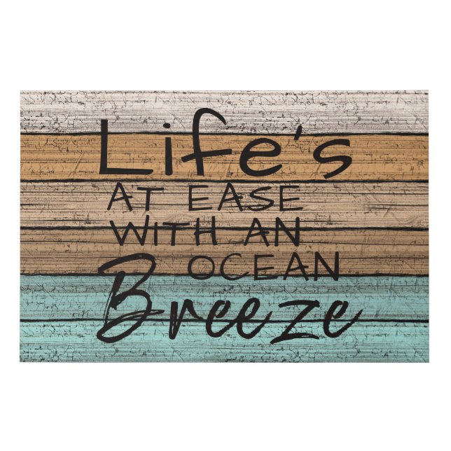 Cute Seaside Beachy Summer Quote Art Faux Canvas Print (Front)