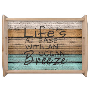 Cute Seaside Beachy Summer Quote Art Serving Tray