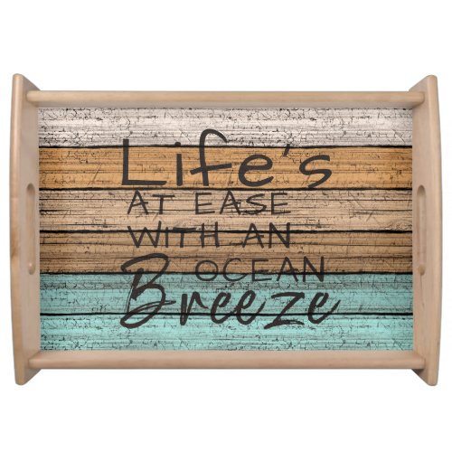 Cute Seaside Beachy Summer Quote Art Serving Tray