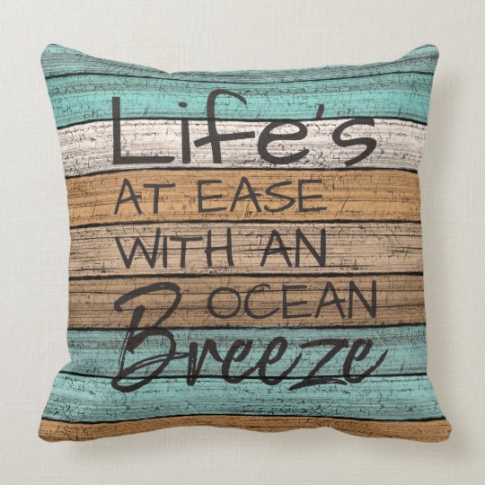 Cute Seaside Beachy Summer Quote Art Throw Pillow | Zazzle.com