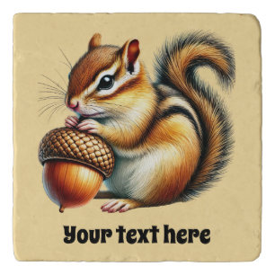 Cute Seasonal chipmunk Fall Trivet
