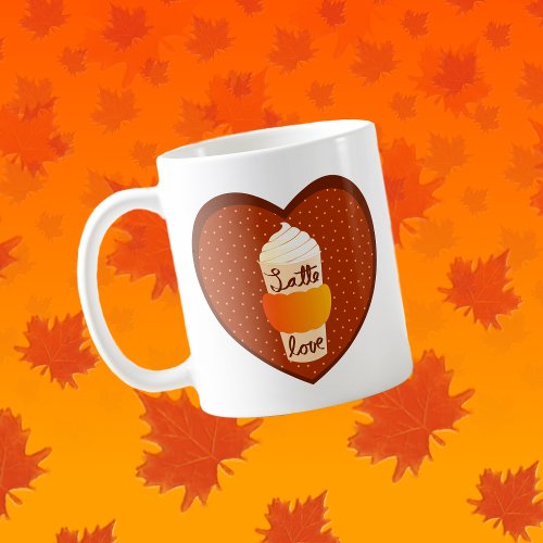 Cute Seasonal Pumpkin Spice Latte Love White Coffee Mug