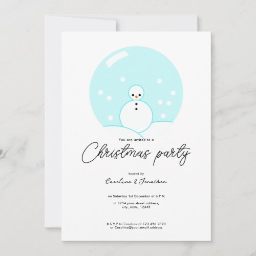 Cute Seasonal Snowglobe Christmas Party Invitation