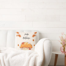 Cute Seasonal Throw Pillow – Hello Autumn & Winter