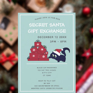 Cute Secret Santa Christmas Gift Exchange Invitation
