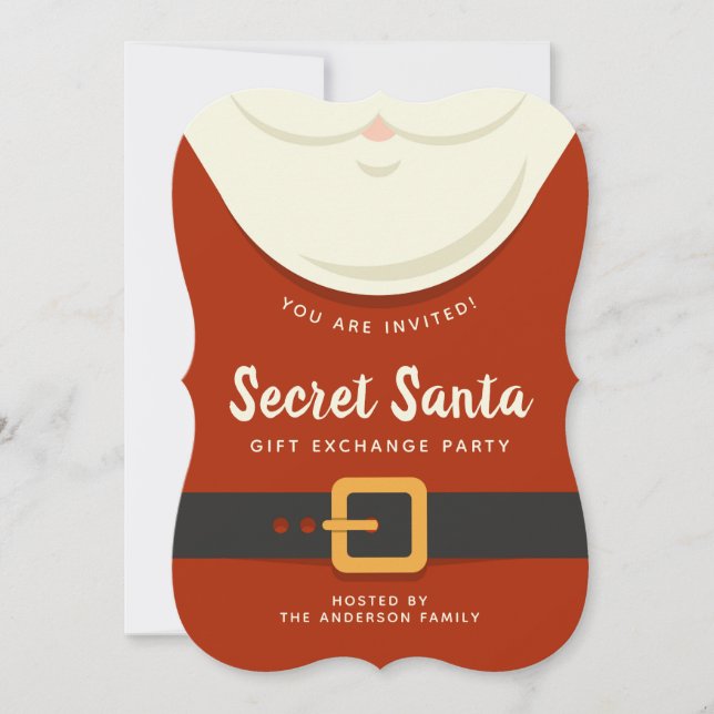 Cute Secret Santa Christmas Party Invitation (Front)