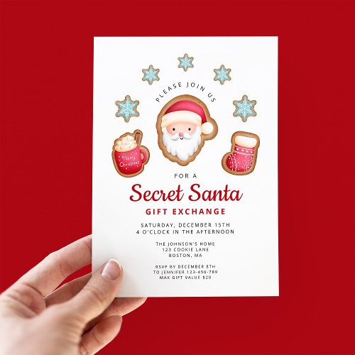 Cute Secret Santa Christmas Party Invitation