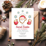 Cute Secret Santa Christmas Party Invitation<br><div class="desc">Personalized Cute Secret Santa Christmas Party Invitation.</div>