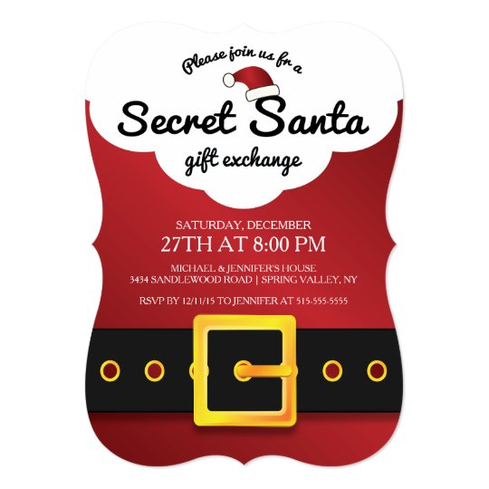 CUTE Secret Santa Gift Exchange Party Invitation