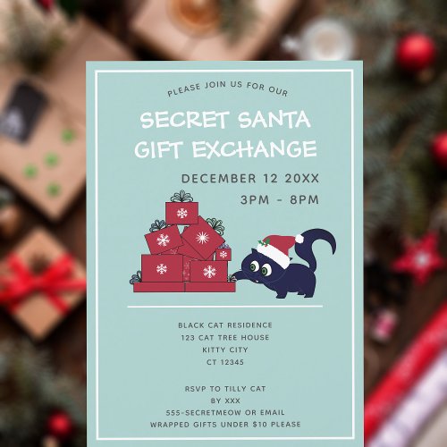 Cute Secret Santa Gift Exchange Party Invitation