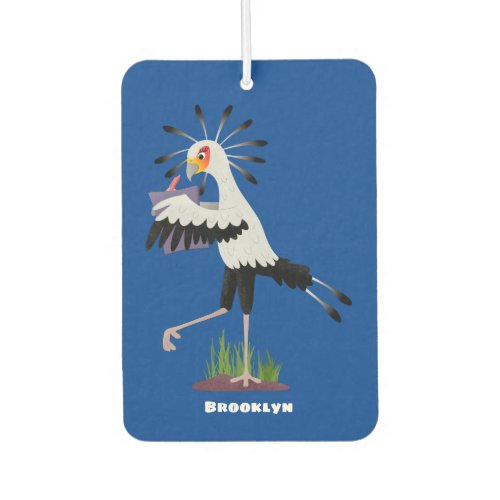 Cute secretary bird writing notes cartoon air freshener