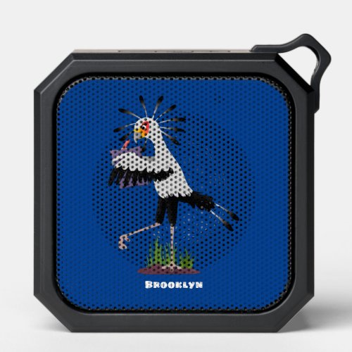 Cute secretary bird writing notes cartoon bluetooth speaker