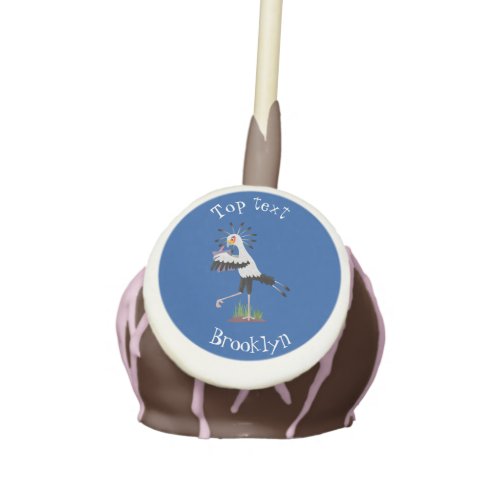 Cute secretary bird writing notes cartoon cake pops