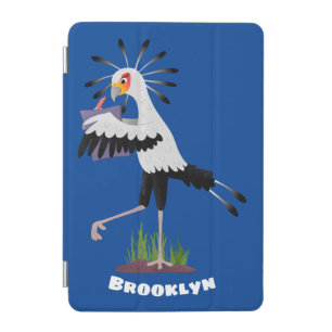 Cute secretary bird writing notes cartoon iPad mini cover