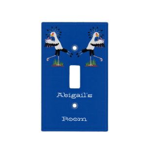 Cute secretary bird writing notes cartoon  light switch cover