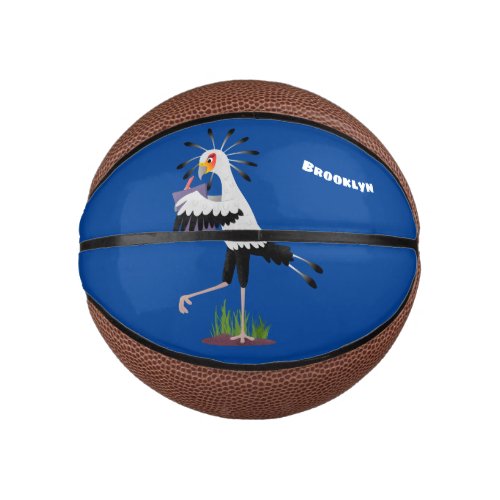 Cute secretary bird writing notes cartoon mini basketball