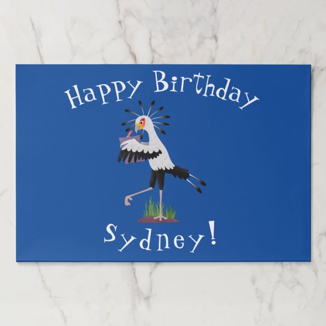 Cute secretary bird writing notes cartoon paper pad (Front)
