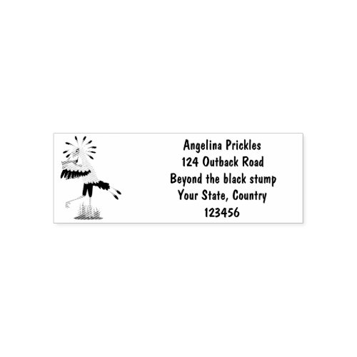 Cute secretary bird writing notes cartoon self_inking stamp