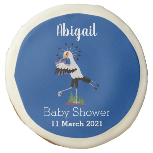 Cute secretary bird writing notes cartoon sugar cookie