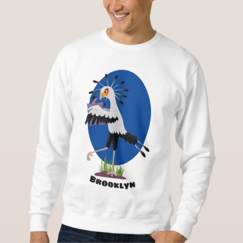 Cute secretary bird writing notes cartoon sweatshirt