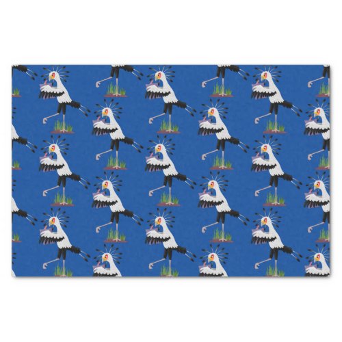 Cute secretary bird writing notes cartoon tissue paper