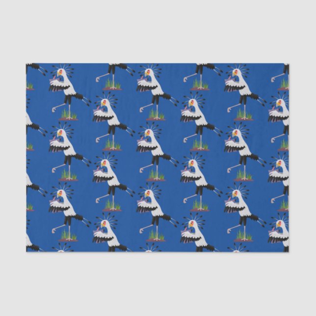 Cute secretary bird writing notes cartoon tissue paper (Front)